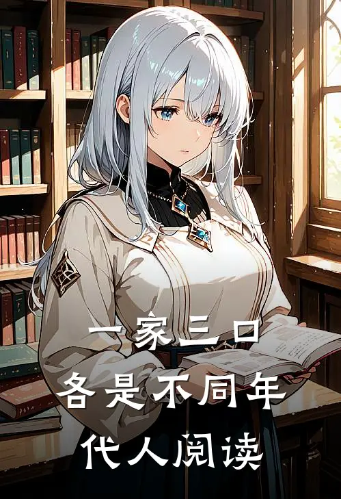 一家三口，各是不同年代人阅读