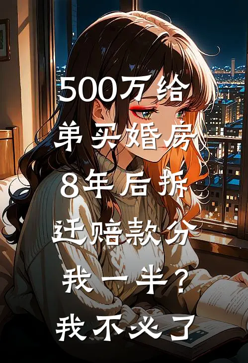 500万给弟买婚房，8年后拆迁赔款分我一半？我：不必了